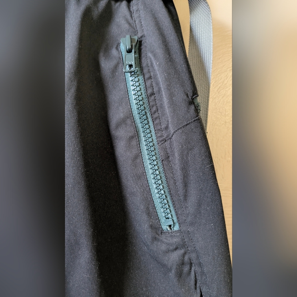 HITORII Street Pants, Lightweight, Outdoor, Black & Green, Buckle Belt, Size S - Picture 10 of 10